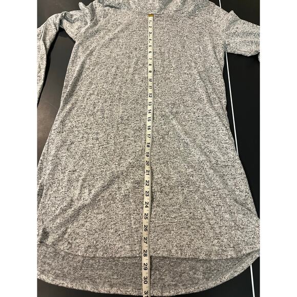 Nine Britton Cowl Neck Hacci Knit Dress Women's L Gray Long Sleeve Short Dress - Picture 8 of 9